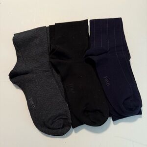 Polo by Ralph Lauren Black, Navy, and Gray Dress Socks